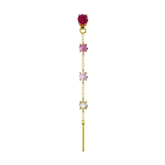 Orecchino Amabile Charmi Luce argento dorato e zirconi fucsia MISURA UNICA