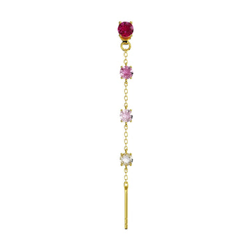Orecchino Amabile Charmi Luce argento dorato e zirconi fucsia MISURA UNICA