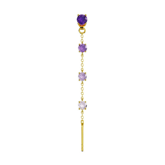 Orecchino Amabile Charmi Luce in argento dorato e viola MISURA UNICA