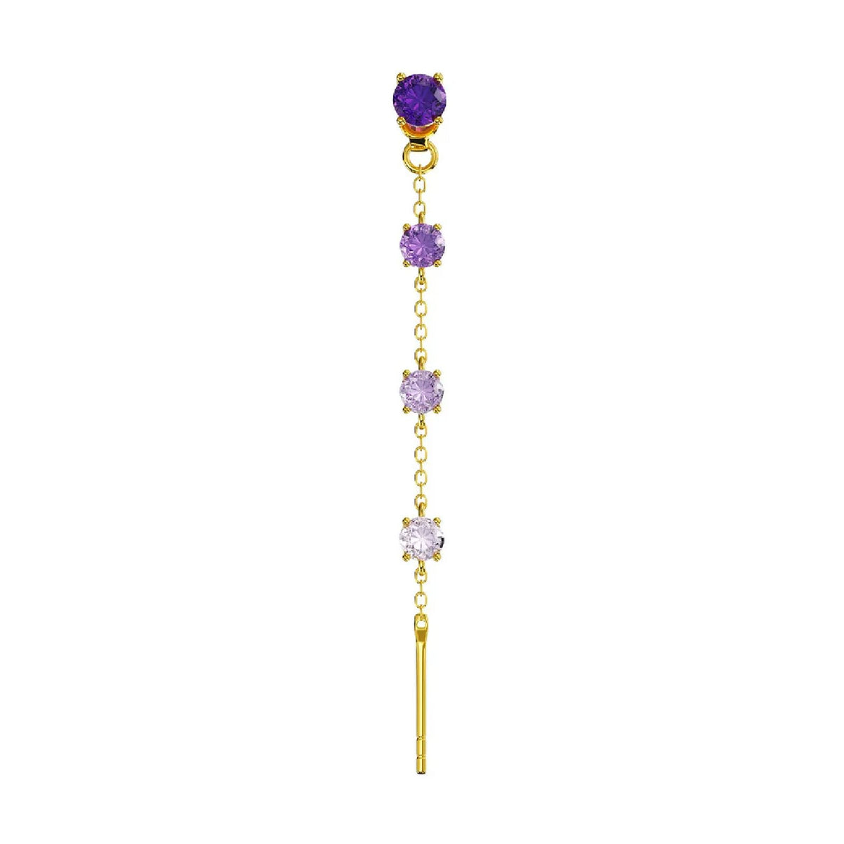 Orecchino Amabile Charmi Luce in argento dorato e viola MISURA UNICA