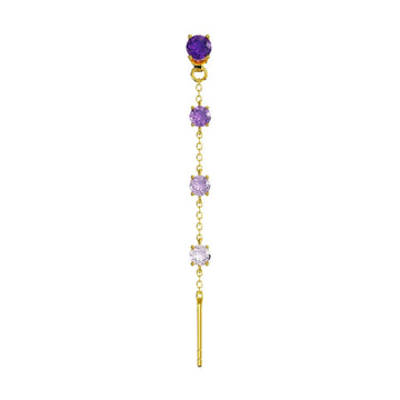 Orecchino Amabile Charmi Luce in argento dorato e viola MISURA UNICA