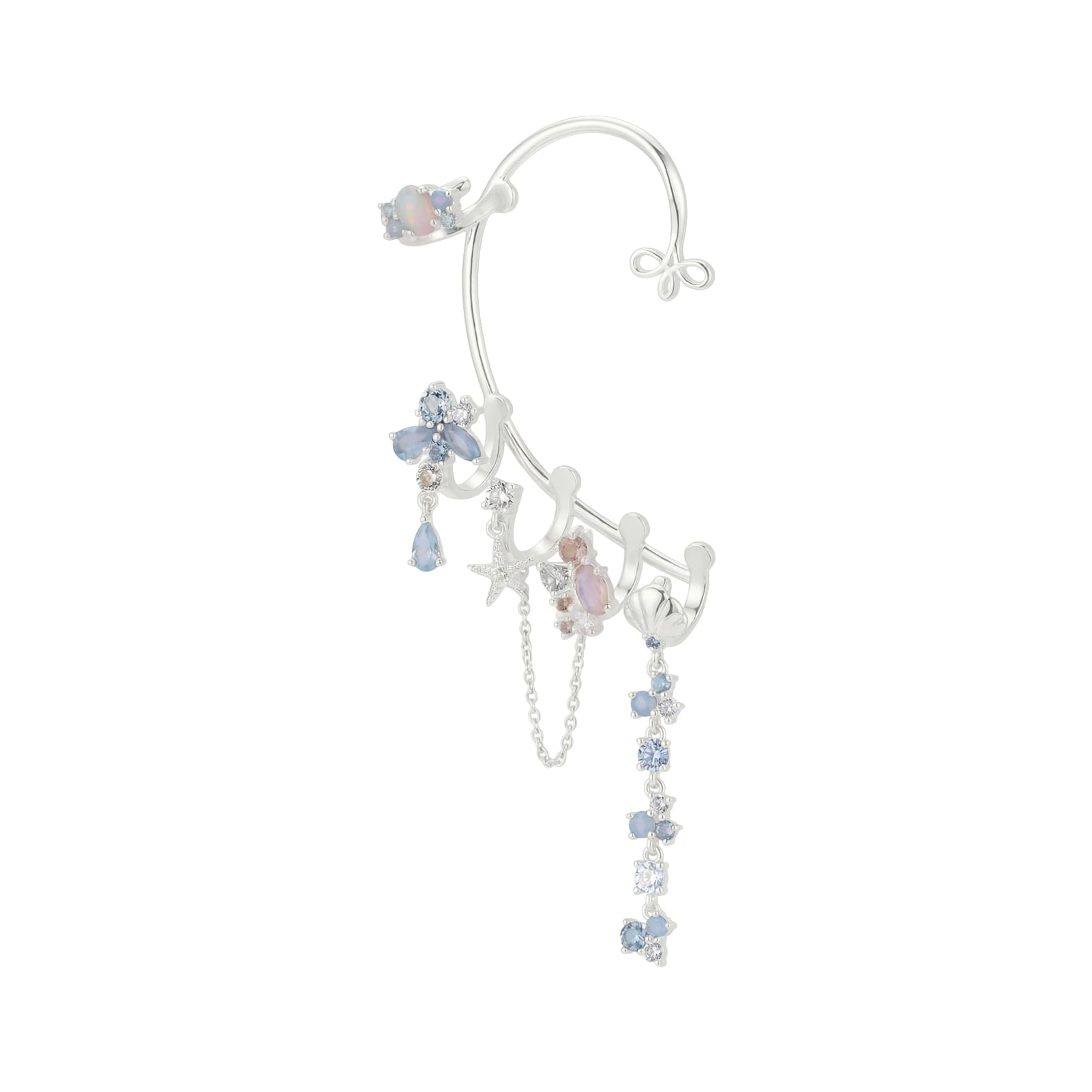 Cuffy Classic destro Amabile Calypso in argento e zirconi MISURA UNICA