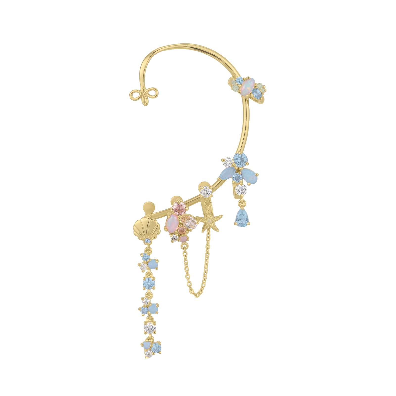 Cuffy Classic sinistro Amabile Calypso in argento dorato MISURA UNICA