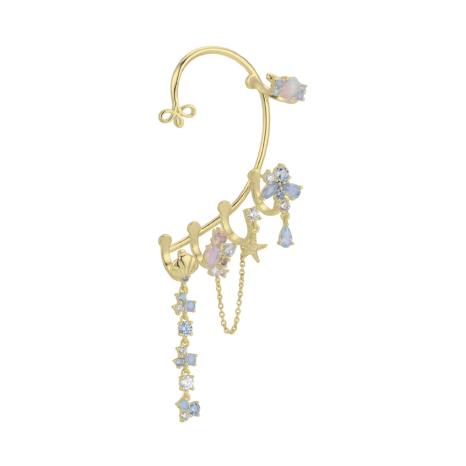 Cuffy Classic sinistro Amabile Calypso in argento dorato MISURA UNICA