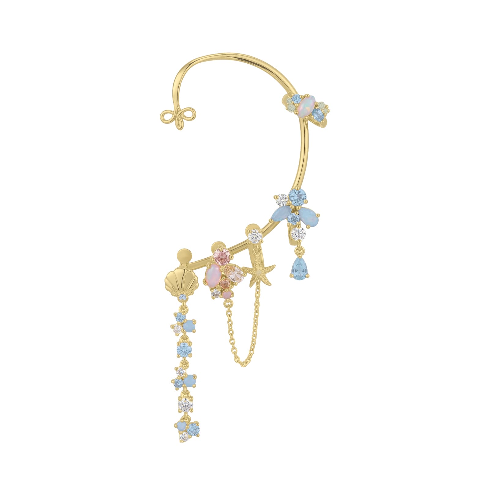 Cuffy Petit sinistro Amabile Calypso in argento dorato MISURA UNICA