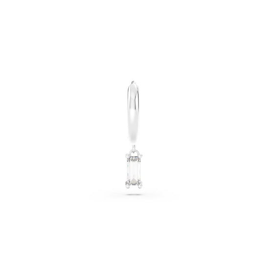 Orecchino Amabile Hoop Baguette in argento zircone bianco MISURA UNICA