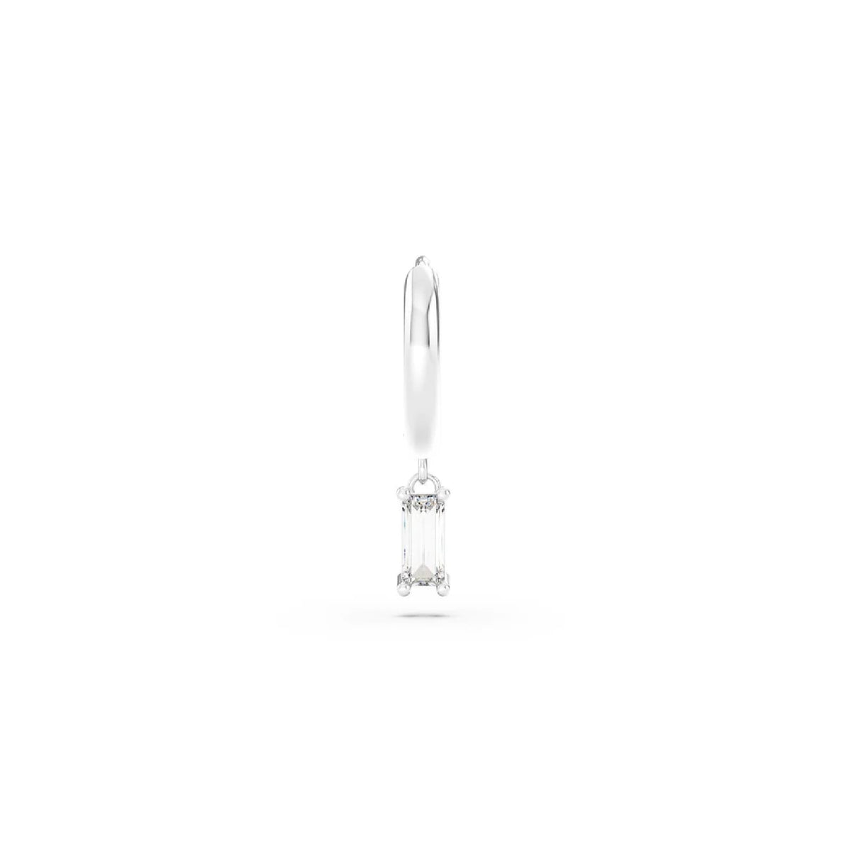 Orecchino Amabile Hoop Baguette in argento zircone bianco MISURA UNICA
