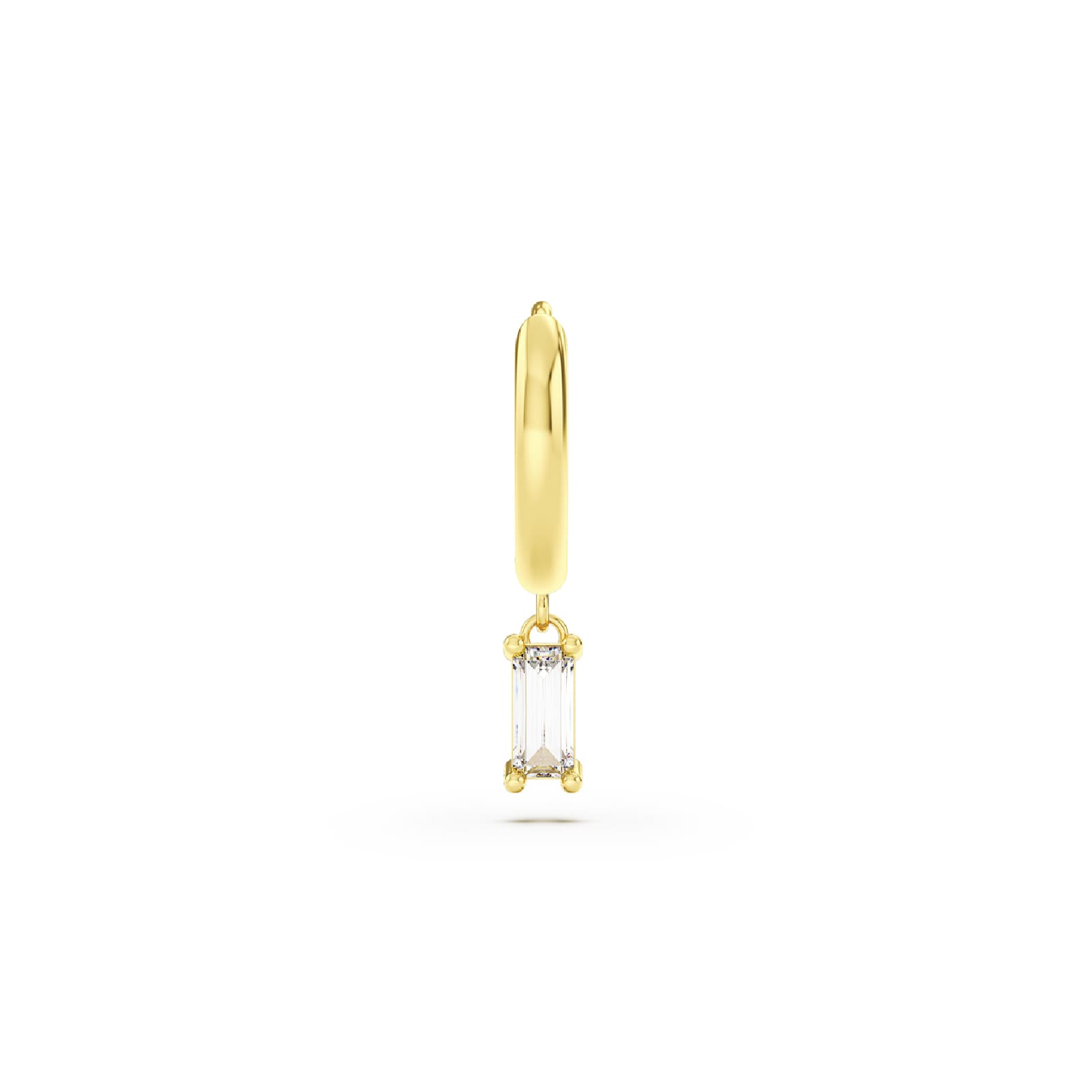 Orecchino Amabile Hoop Baguette in argento e zircone bianco MISURA UNICA