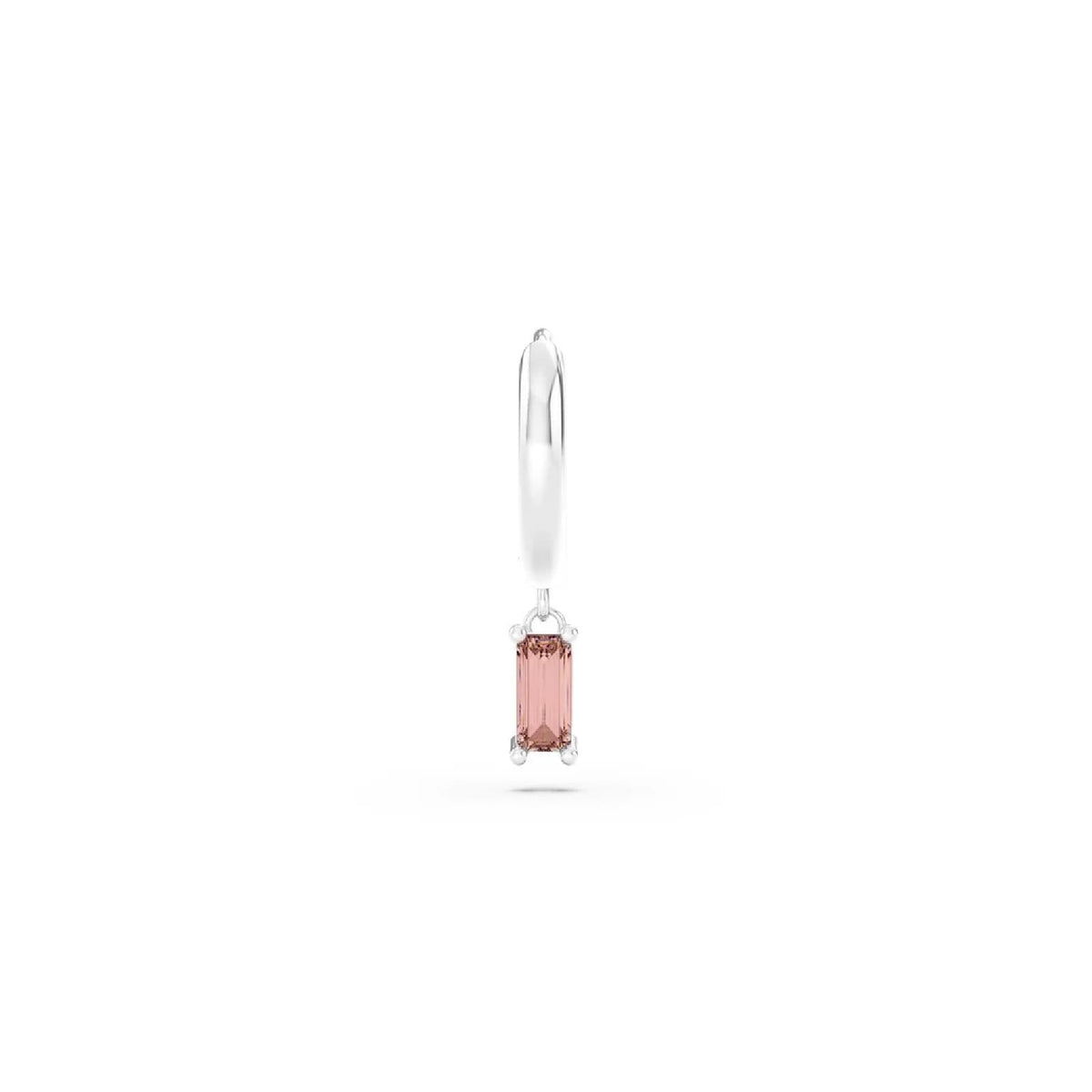 Orecchino Amabile Hoop Baguette in argento zircone rosa MISURA UNICA