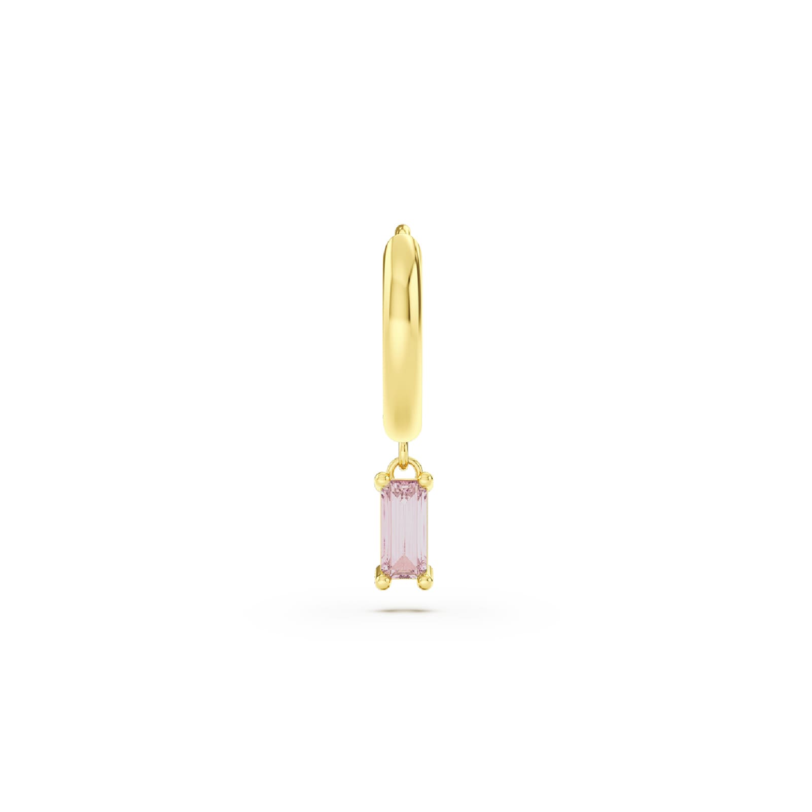 Orecchino singolo Amabile Hoop Baguette oro e rosa MISURA UNICA