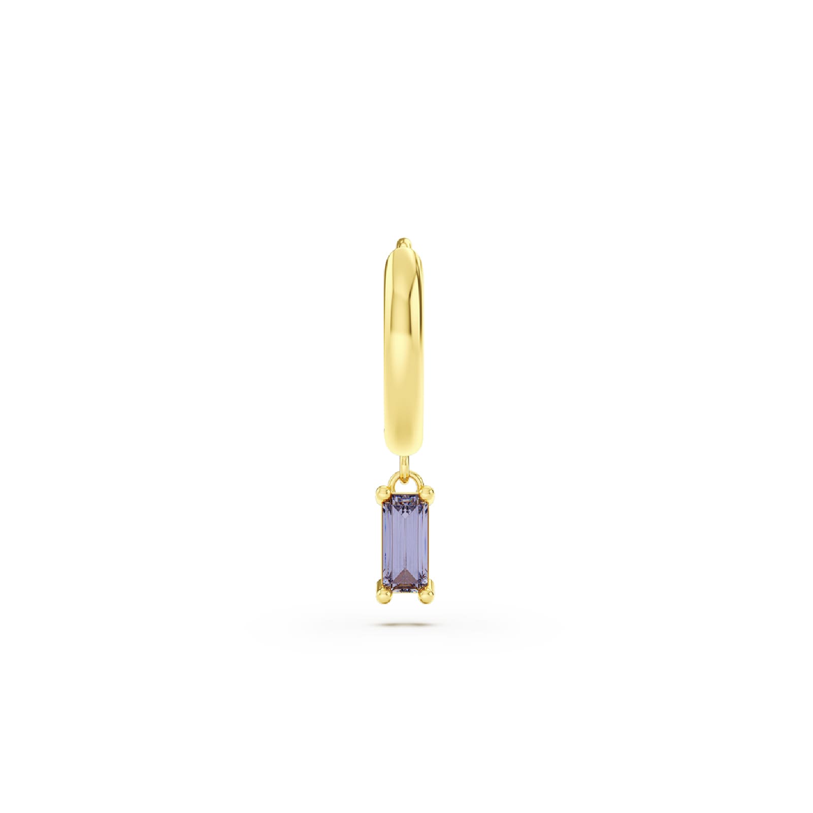 Orecchino Amabile Hoop Baguette dorato ccon zircone lilla MISURA UNICA