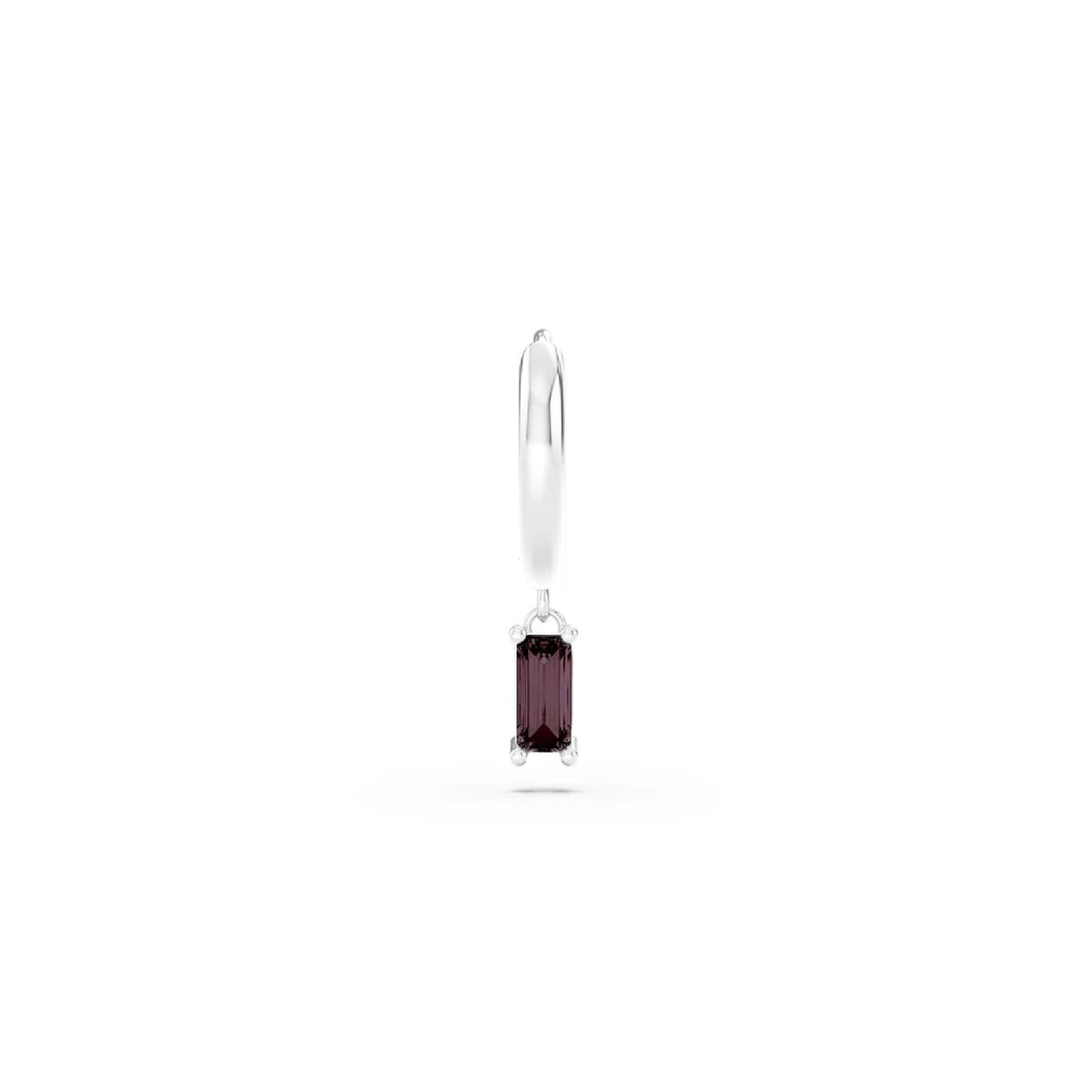 Orecchino Amabile Hoop Baguette in argento zircone marrone MISURA UNICA