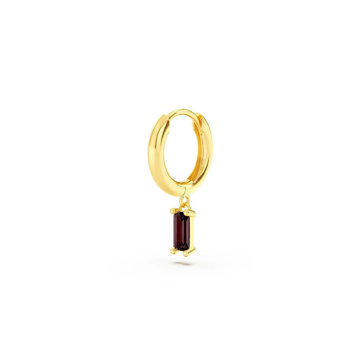 Orecchino Amabile Hoop Baguette in argento dorato e marrone MISURA UNICA