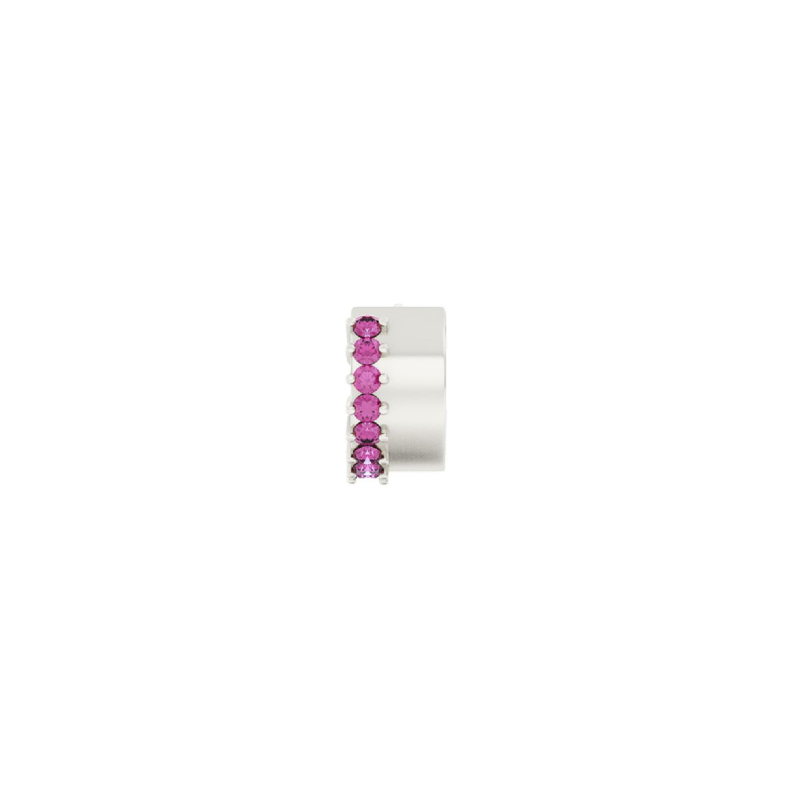 Orecchino Amabile Hoop Chérie destro argento e zirconi fucsia