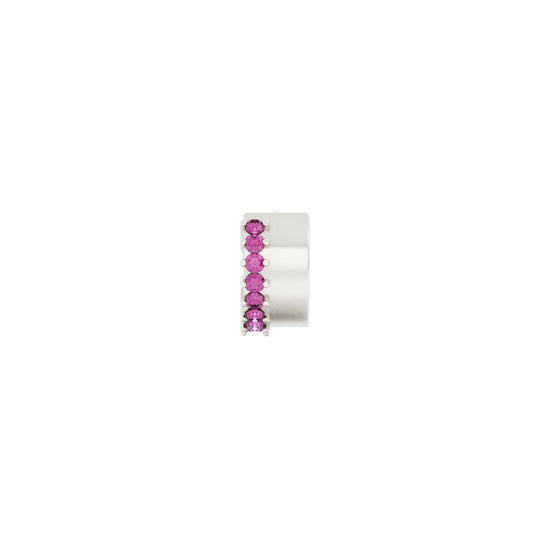 Orecchino Amabile Hoop Chérie destro argento e zirconi fucsia MISURA UNICA