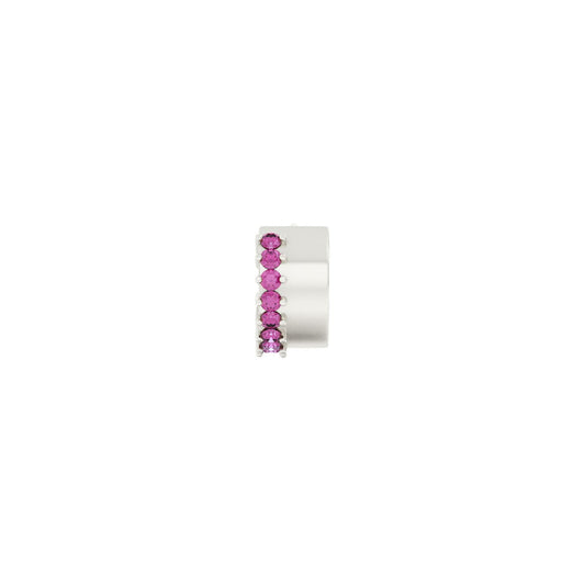 Orecchino Amabile Hoop Chérie destro argento e zirconi fucsia MISURA UNICA