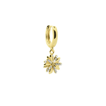 Orecchino Amabile Hoop Daisy in argento dorato con margherita MISURA UNICA