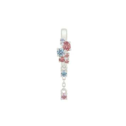 Orecchino Amabile Hoop Pink Lagoon argento zirconi rosa MISURA UNICA