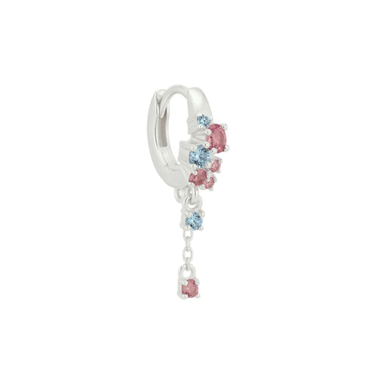 Orecchino Amabile Hoop Pink Lagoon argento zirconi rosa MISURA UNICA