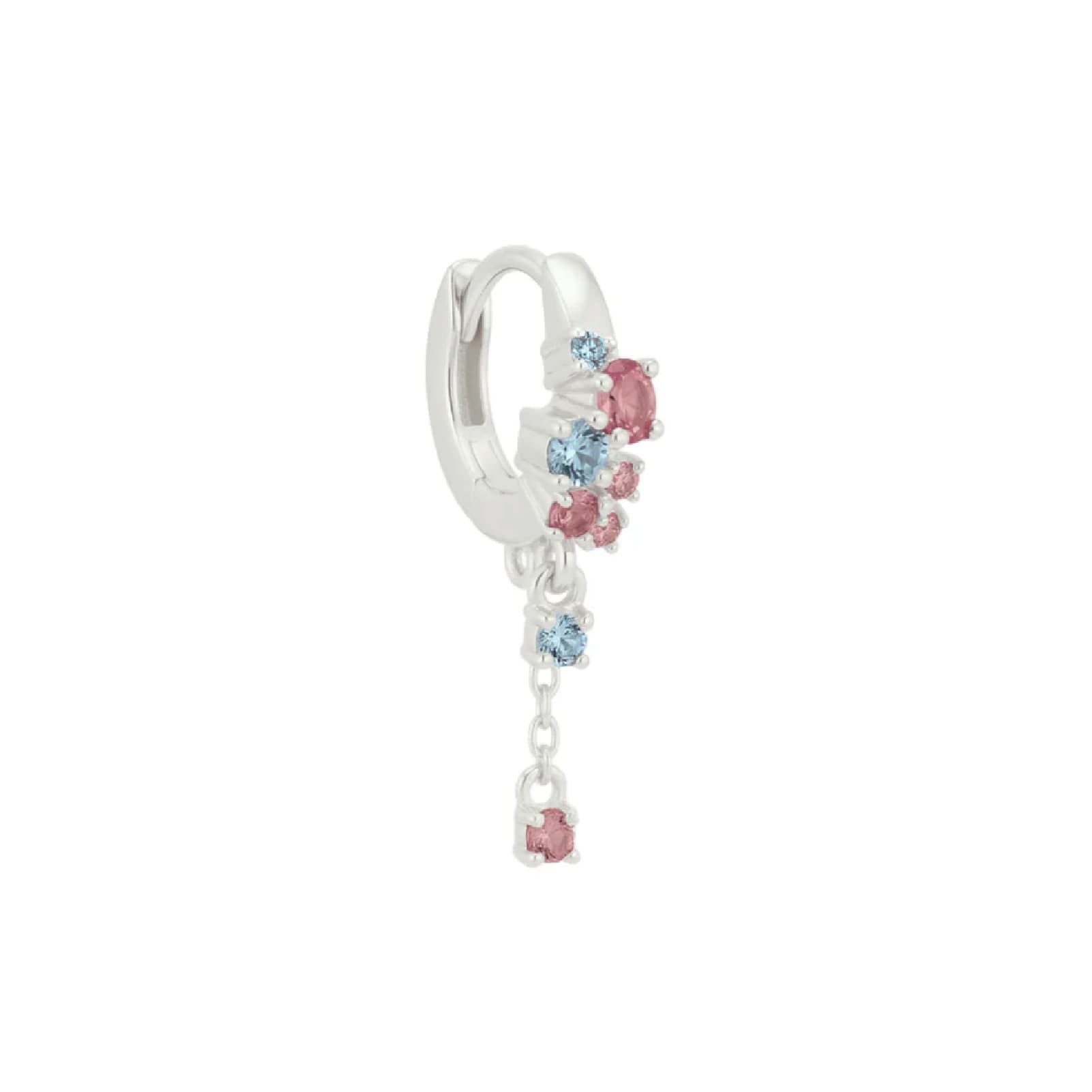 Orecchino Amabile Hoop Pink Lagoon argento zirconi rosa MISURA UNICA