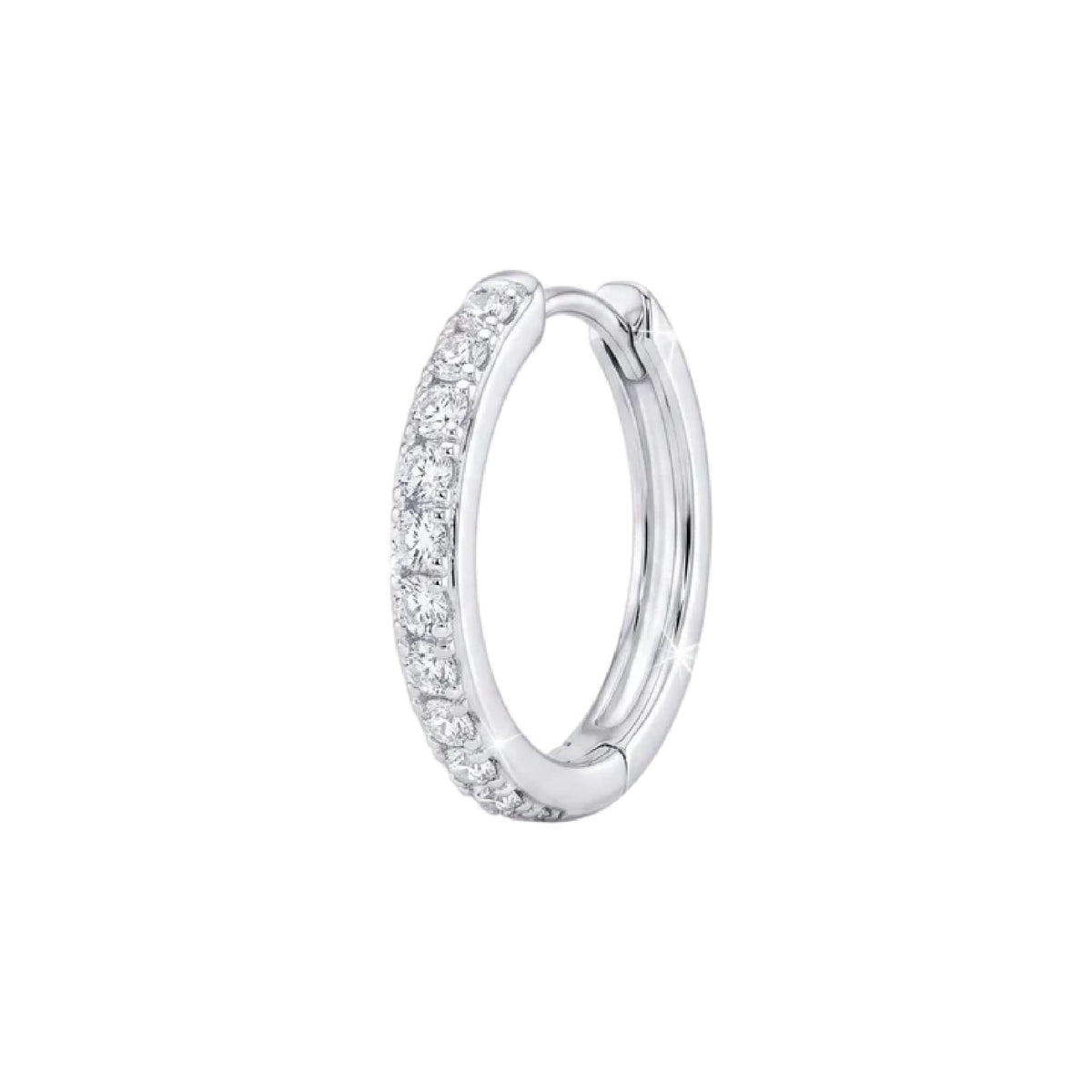 Orecchino Amabile Hoop Pavé Bianco argento e zirconi bianchi MISURA UNICA