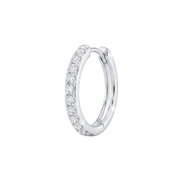 Orecchino Amabile Hoop Pavé Bianco argento e zirconi bianchi MISURA UNICA