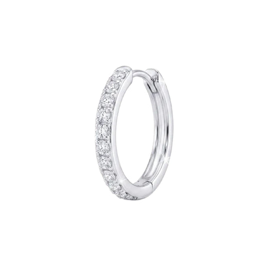 Orecchino Amabile Hoop Pavé Bianco argento e zirconi bianchi MISURA UNICA