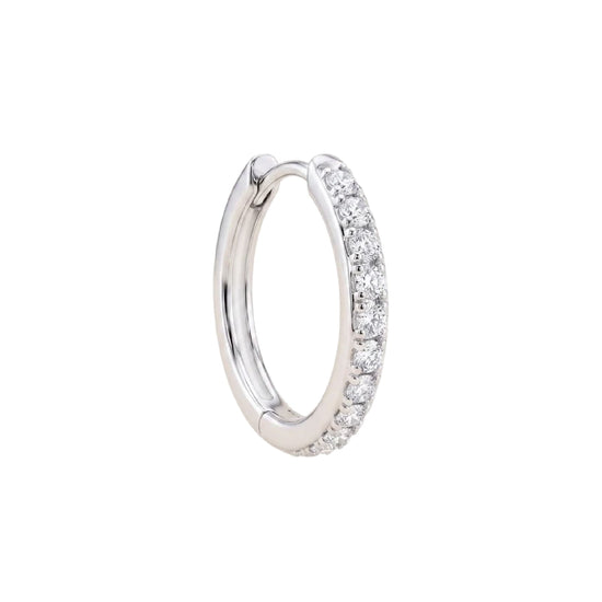 Orecchino Amabile Hoop Pavé Bianco argento e zirconi bianchi MISURA UNICA
