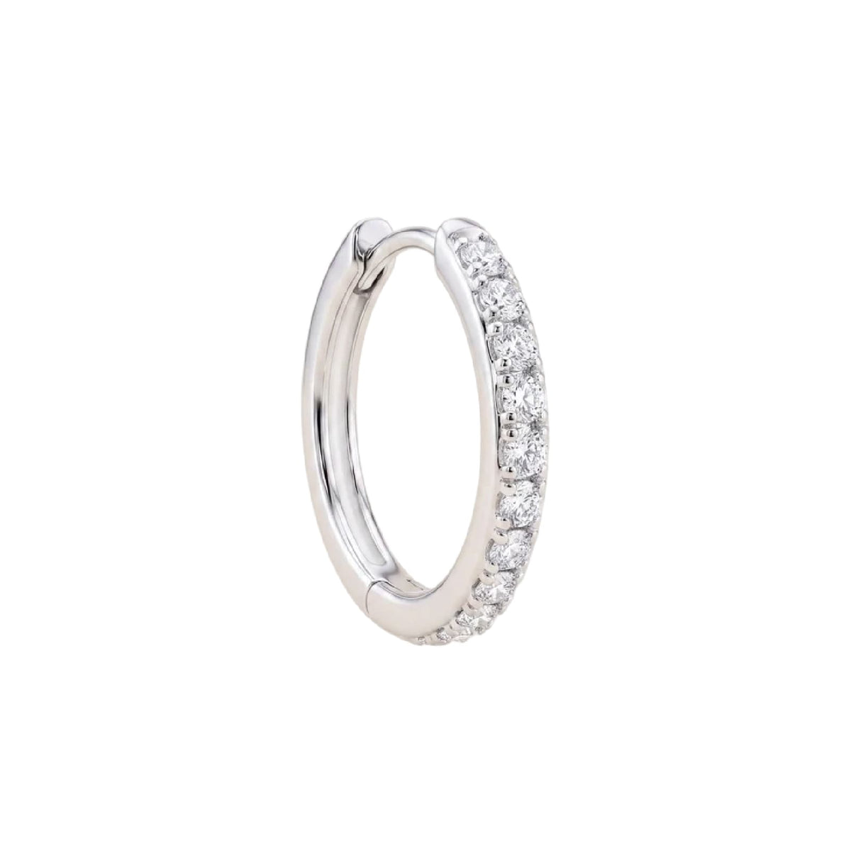 Orecchino Amabile Hoop Pavé Bianco argento e zirconi bianchi MISURA UNICA
