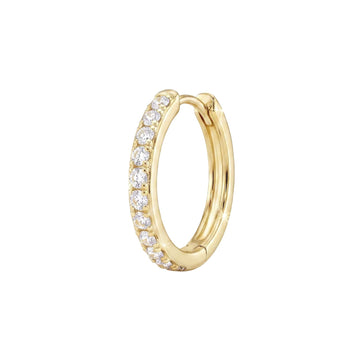 Orecchino Amabile Hoop Pavé Bianco argento dorato e zirconi MISURA UNICA