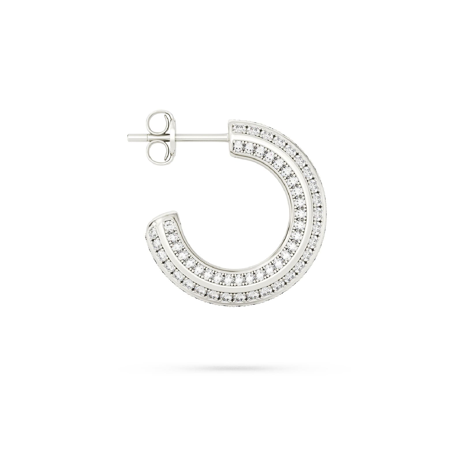 Orecchino cerchio Amabile Hoop Stripe in argento con zirconi MISURA UNICA