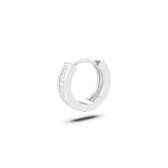 Orecchino Amabile Hoop Zirconia in argento e zircone bianco MISURA UNICA