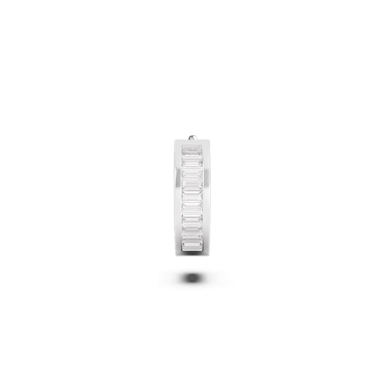 Orecchino Amabile Hoop Zirconia in argento e zircone bianco MISURA UNICA