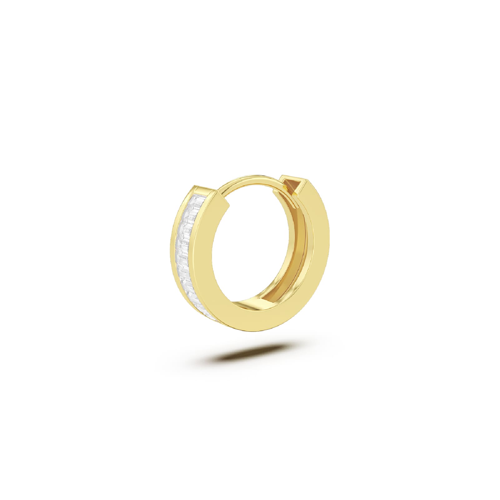 Orecchino Amabile Hoop Zirconia argento dorato e zircone bianco MISURA UNICA