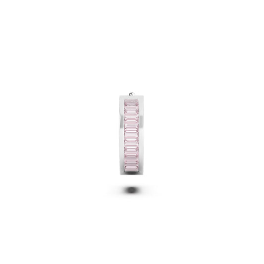 Orecchino Amabile Hoop Zirconia in argento e zirconi rosa MISURA UNICA