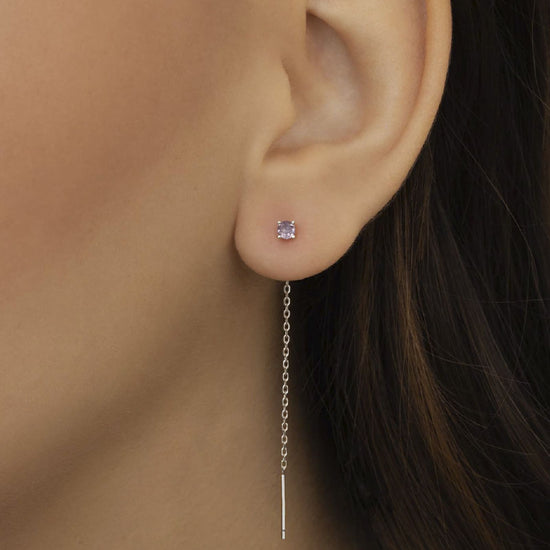 Orecchino Amabile Lovli Luce in argento con zircone rosa MISURA UNICA