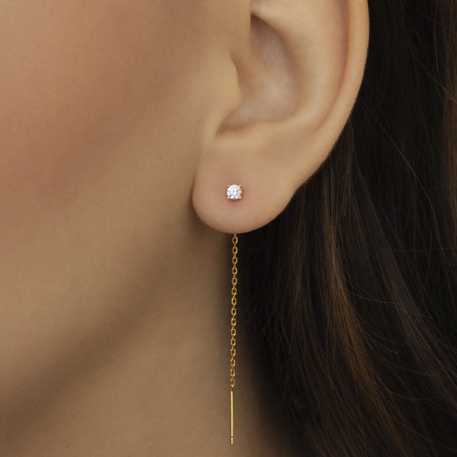 Orecchino Amabile Lovli Luce argento dorato con zircone bianco MISURA UNICA