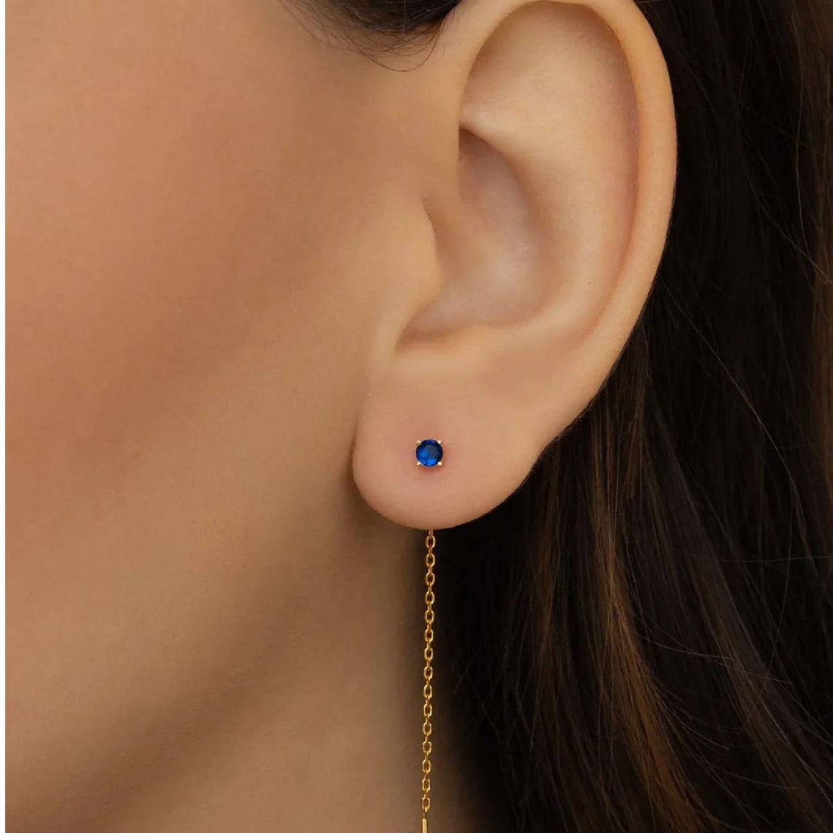 Orecchino Amabile Lovli Luce in argento dorato zircone blu MISURA UNICA