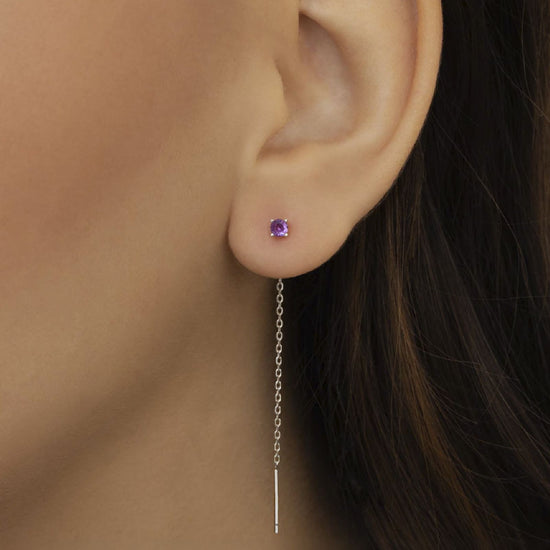 Orecchino Amabile Lovli Luce in argento con zircone fucsia MISURA UNICA