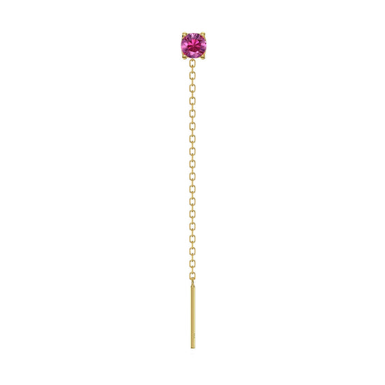Orecchino Amabile Lovli Luce argento dorato e zircone fucsia MISURA UNICA
