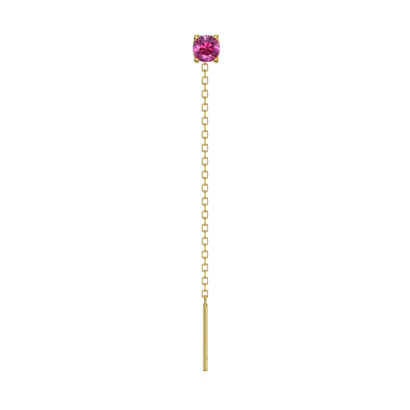 Orecchino Amabile Lovli Luce argento dorato e zircone fucsia MISURA UNICA