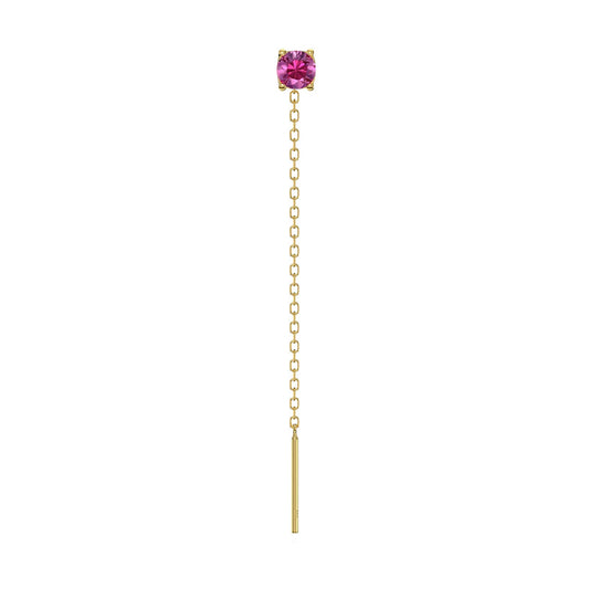 Orecchino Amabile Lovli Luce argento dorato e zircone fucsia MISURA UNICA