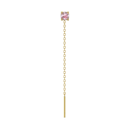 Orecchino Amabile Lovli Luce argento dorato e zircone rosa MISURA UNICA