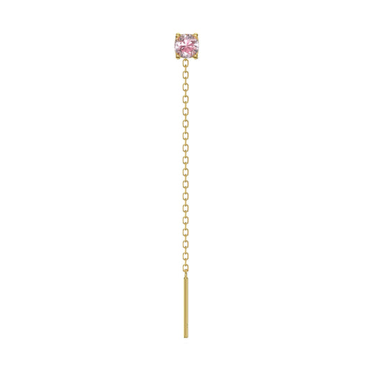 Orecchino Amabile Lovli Luce argento dorato e zircone rosa MISURA UNICA