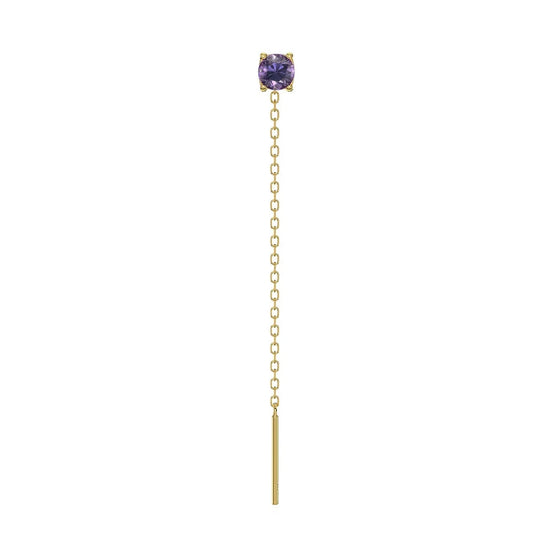 Orecchino Amabile Lovli Luce in argento dorato zircone viola MISURA UNICA