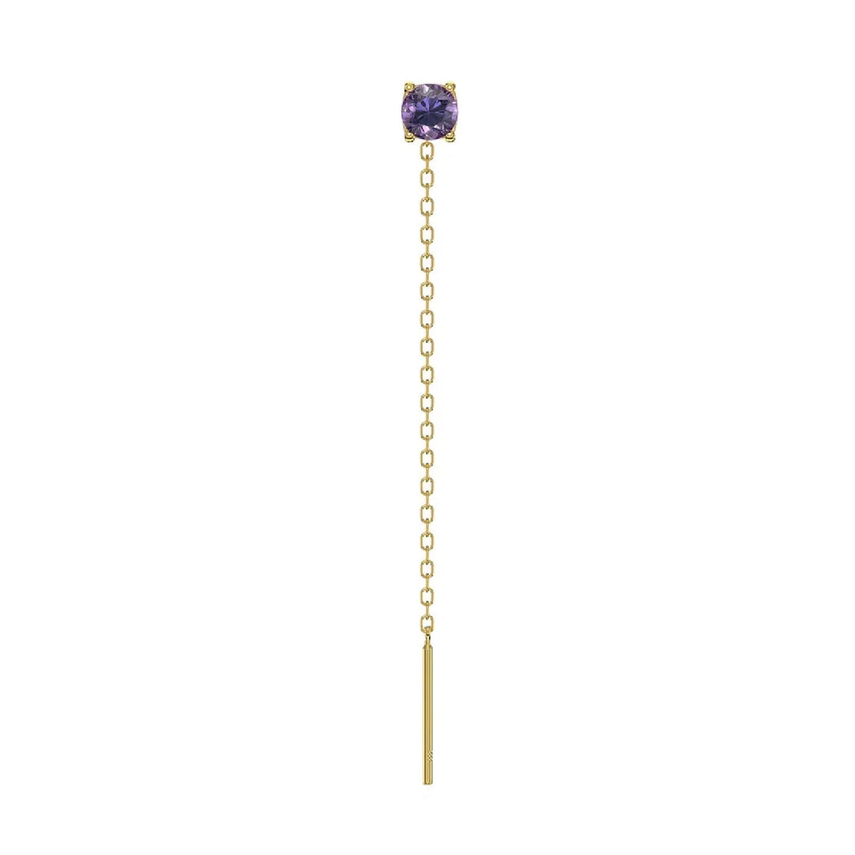 Orecchino Amabile Lovli Luce in argento dorato zircone viola MISURA UNICA
