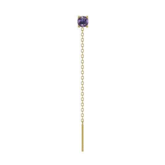 Orecchino Amabile Lovli Luce in argento dorato zircone viola MISURA UNICA