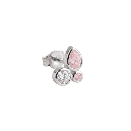 Orecchino Amabile Droplets in argento e zirconi bianchi MISURA UNICA