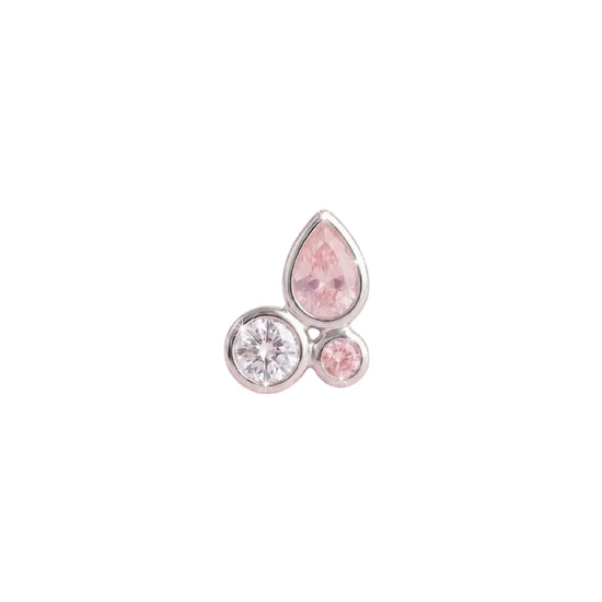 Orecchino Amabile Droplets in argento e zirconi bianchi MISURA UNICA