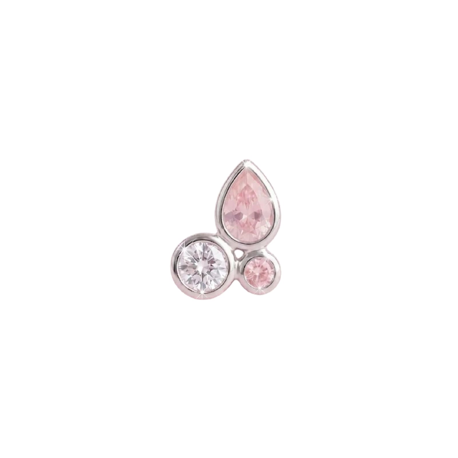 Orecchino Amabile Droplets in argento e zirconi bianchi MISURA UNICA